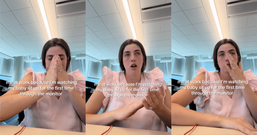 woman crying at her desk