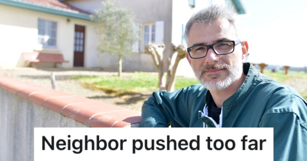 man standing in his backyard