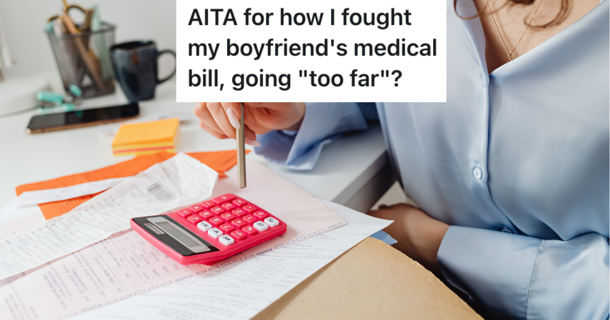 Woman with calculation and papers.