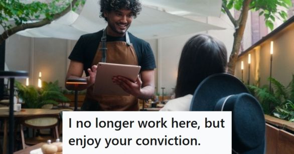 Man serving woman at cafe