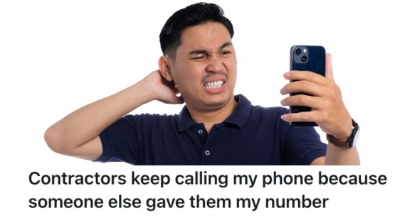 man on an annoying phone call