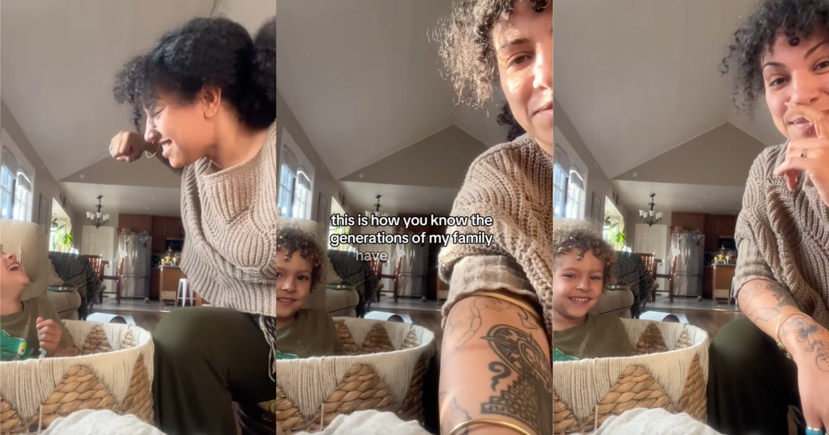 woman with her child