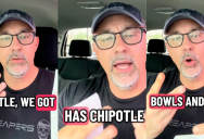 ’52 bucks for two bowls and two drinks is nuts.’ – Chipotle Customer Wasn’t Happy About How Much It Cost Him And His Son To Eat