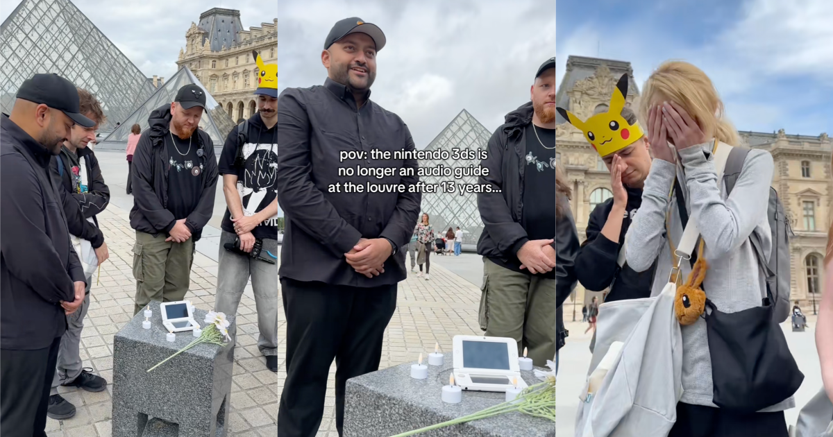 people outside the louvre