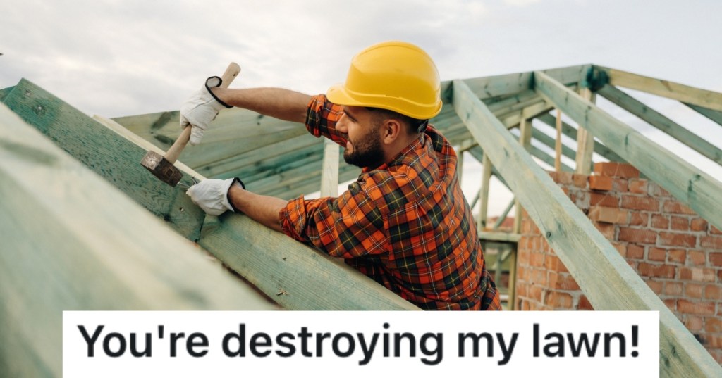 construction worker working on a house