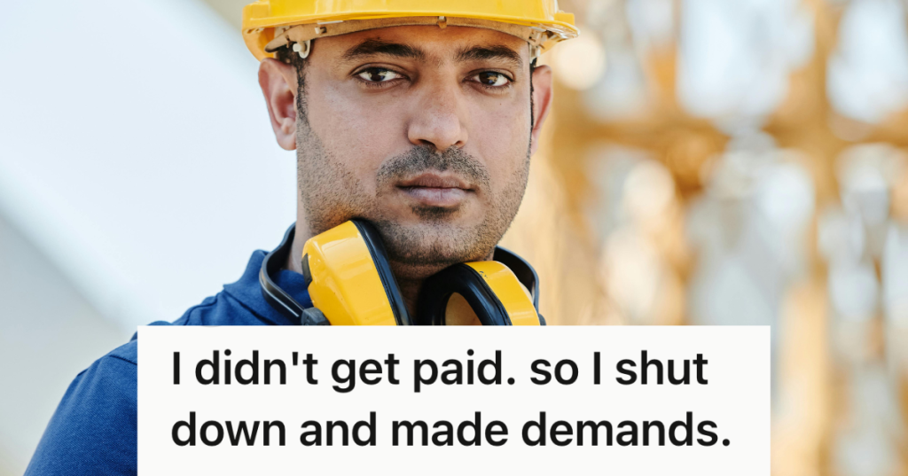 construction worker wearing a hard hat