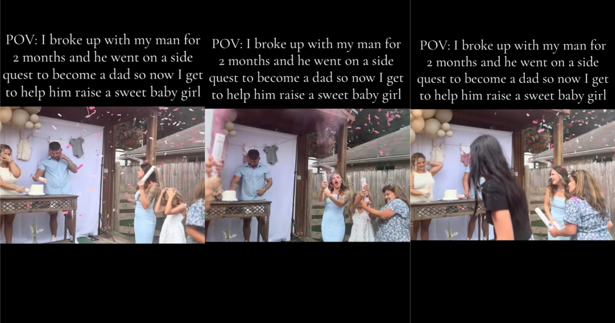 people at a gender reveal party