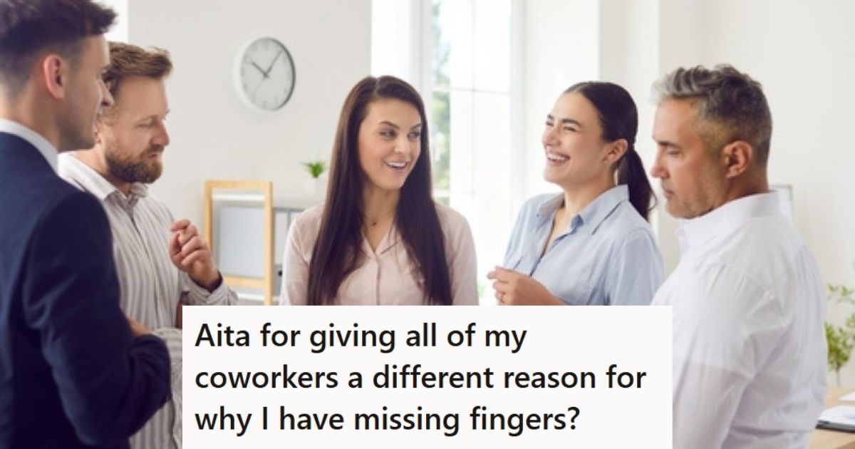 Employee Was Tired Of People Asking How He Lost His Fingers, So He Lied About It To His Coworkers Coworkers laughing