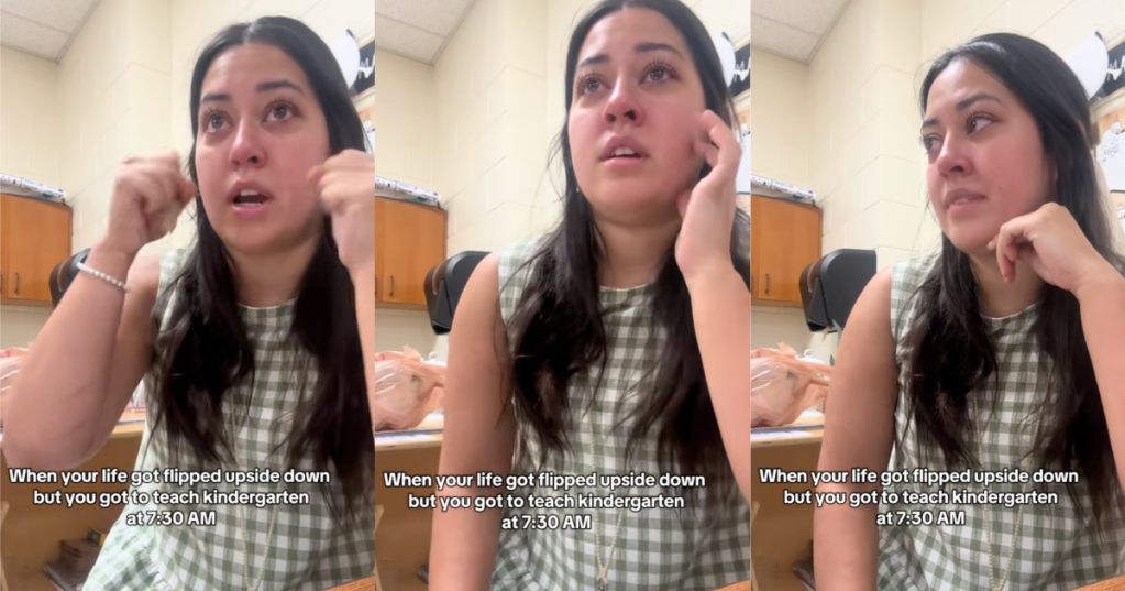 woman crying on tiktok