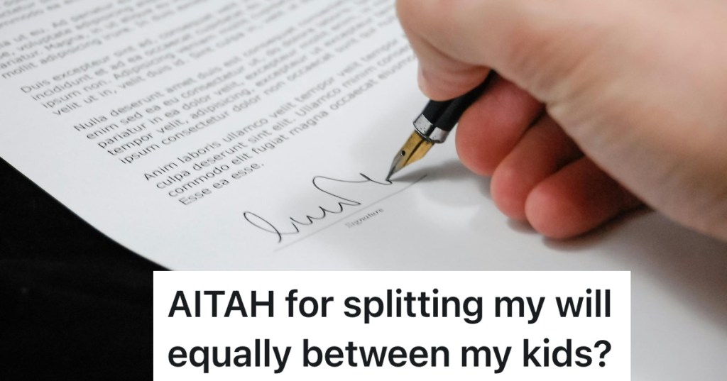 person signing a document like a will