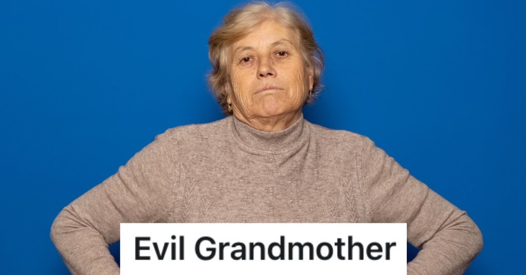 older woman with a serious expression