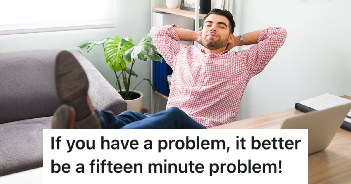 man relaxing at his desk
