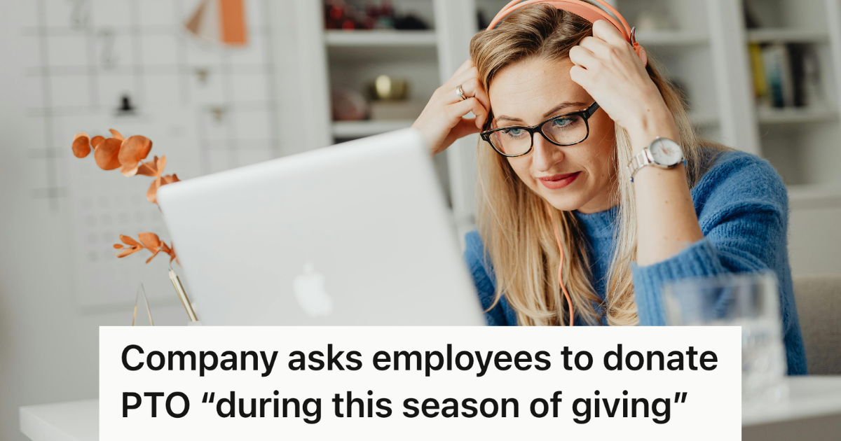 Employee Saw HR Asking For PTO Donations To Keep The Company Afloat, But The Manipulative Corporate Spin Became Impossible To Ignore employee looking angry at her desk