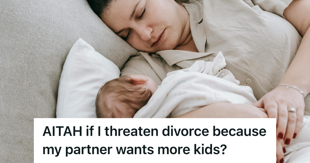 exhausted mother holding a baby