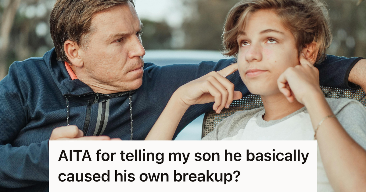 father lecturing his teenage son