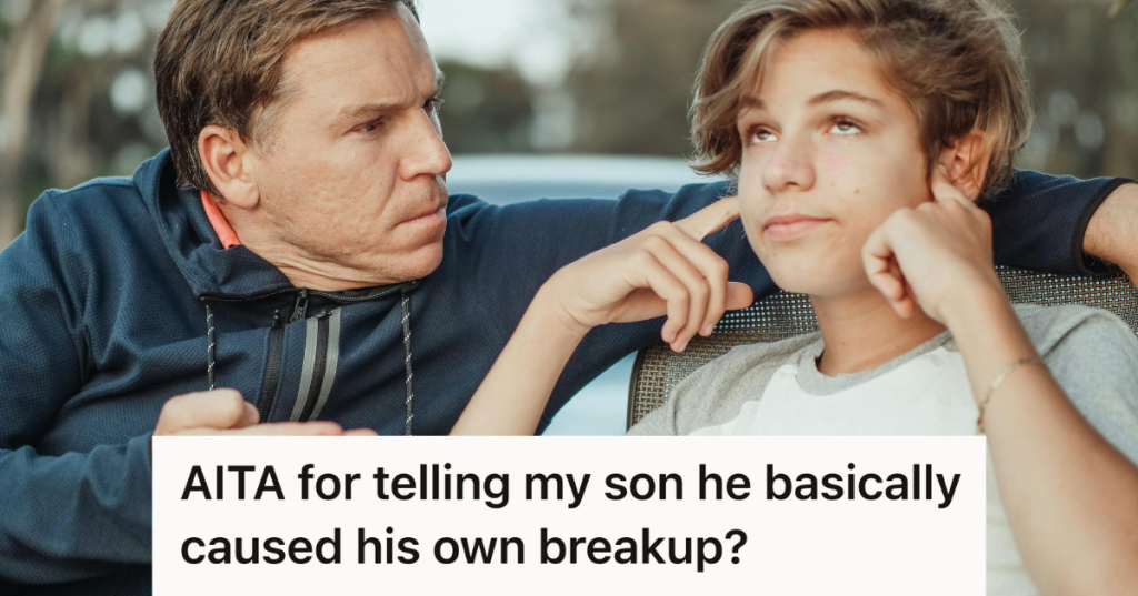 father lecturing his teenage son