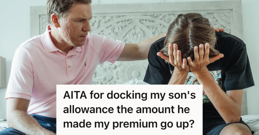 father talking to his teenage son