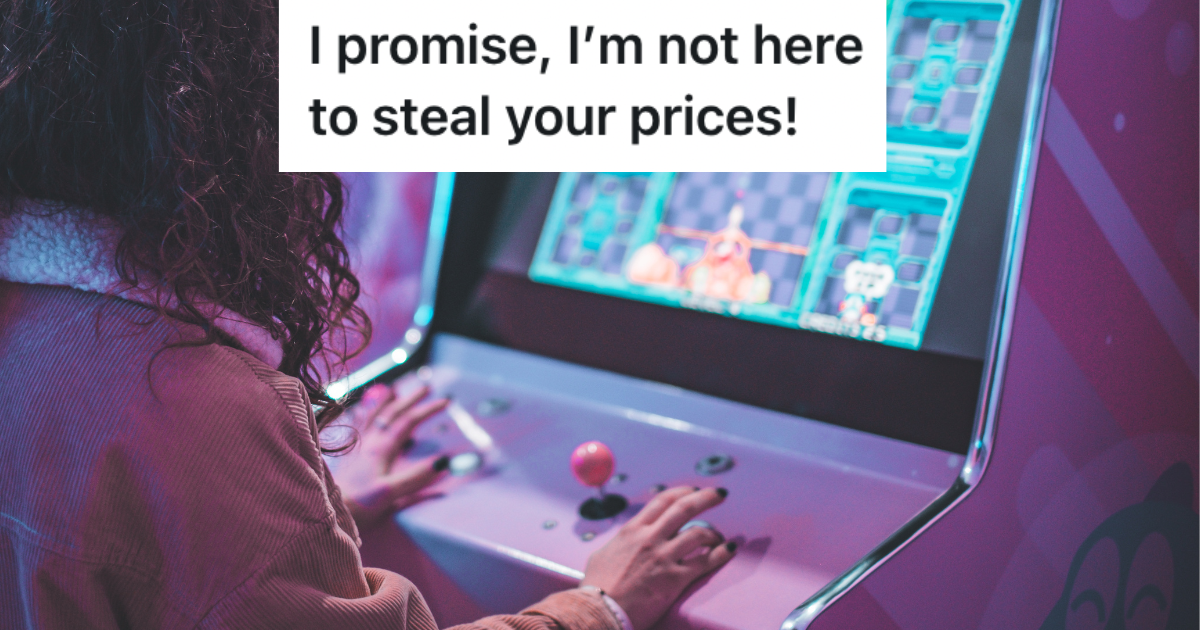 Oldschool video game with girl playing