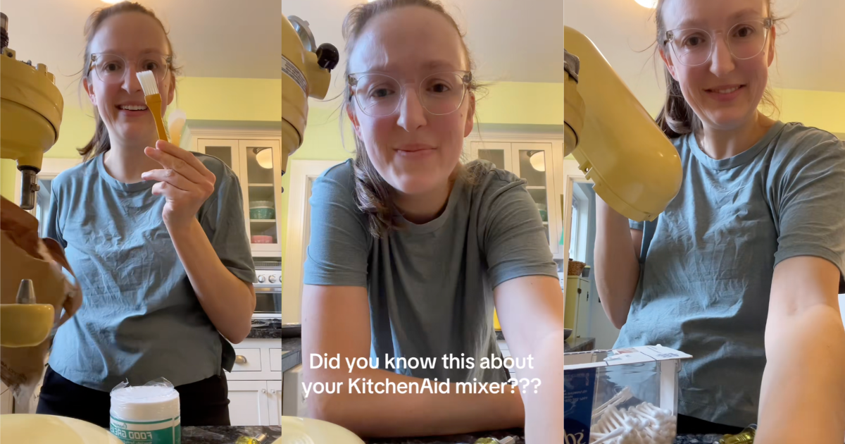 woman with a kitchen mixer