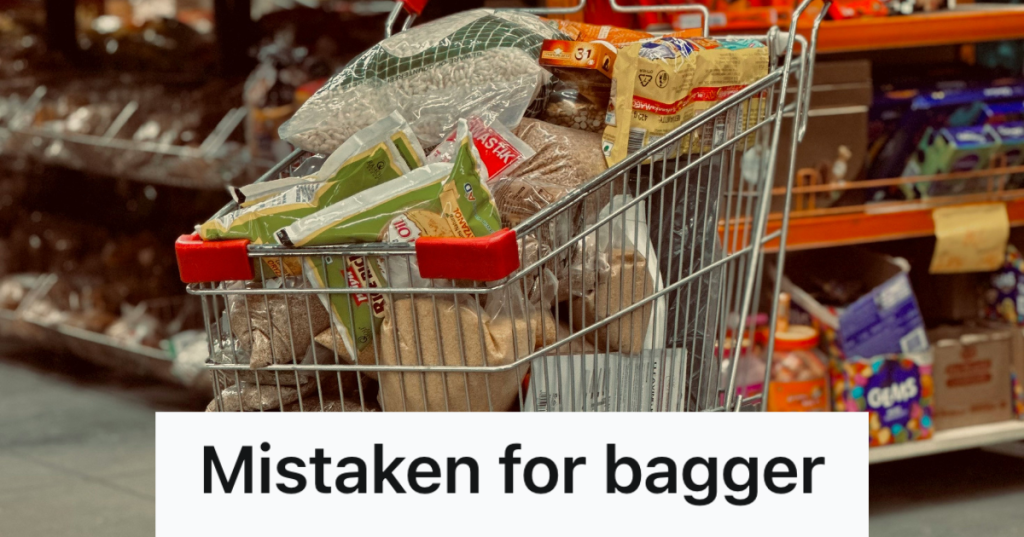 grocery cart filled with groceries