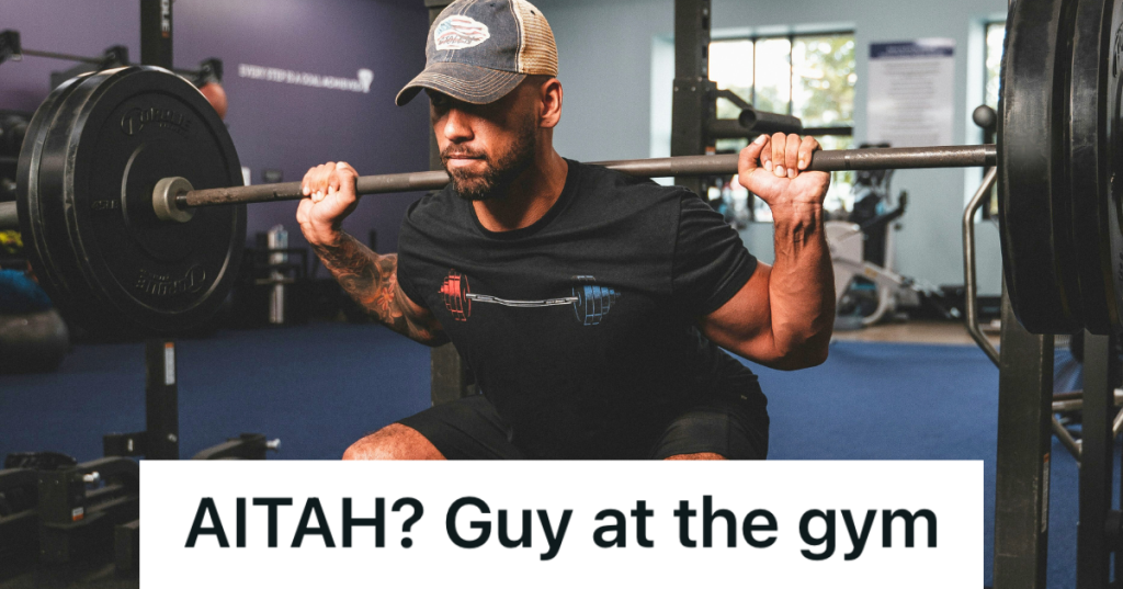 guy doing squats at the gym