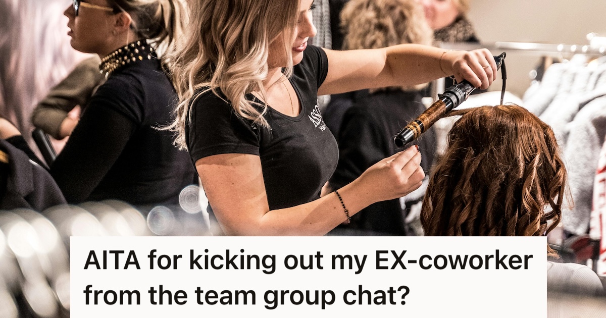 Woman doing a customer's hair in a salon