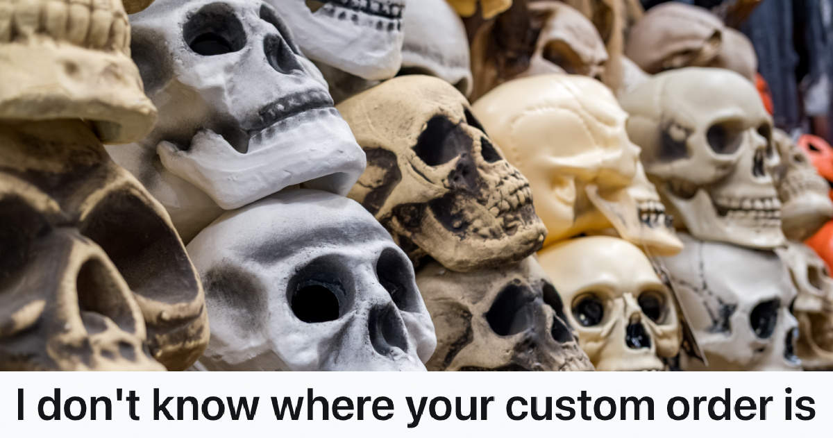 stack of skull halloween decorations