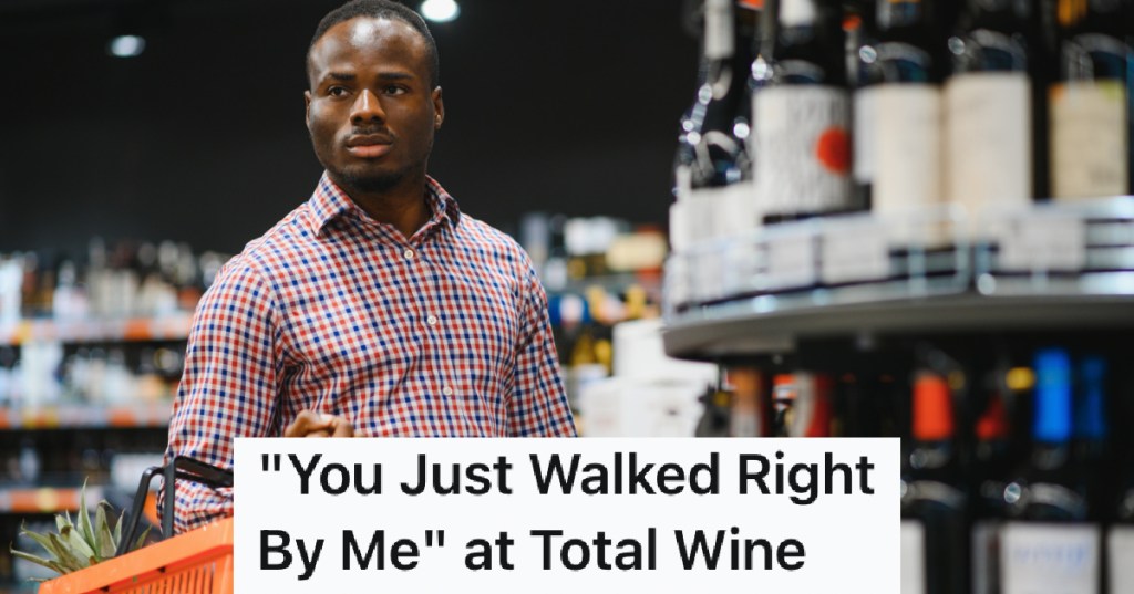 man shopping at a wine store