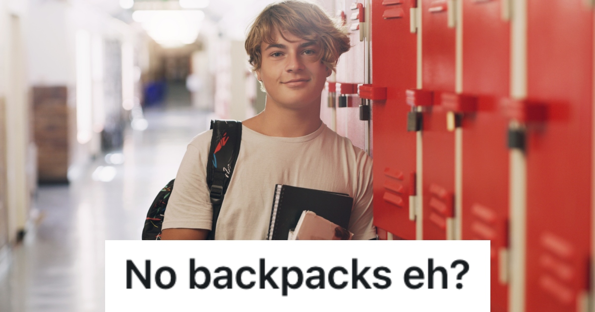 high school student in a hallway