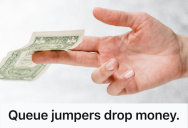 Man Watched Two Travelers Shove Ahead Of His Wife In Line, So He Turned Dropped Money Into The Perfect Airport Revenge