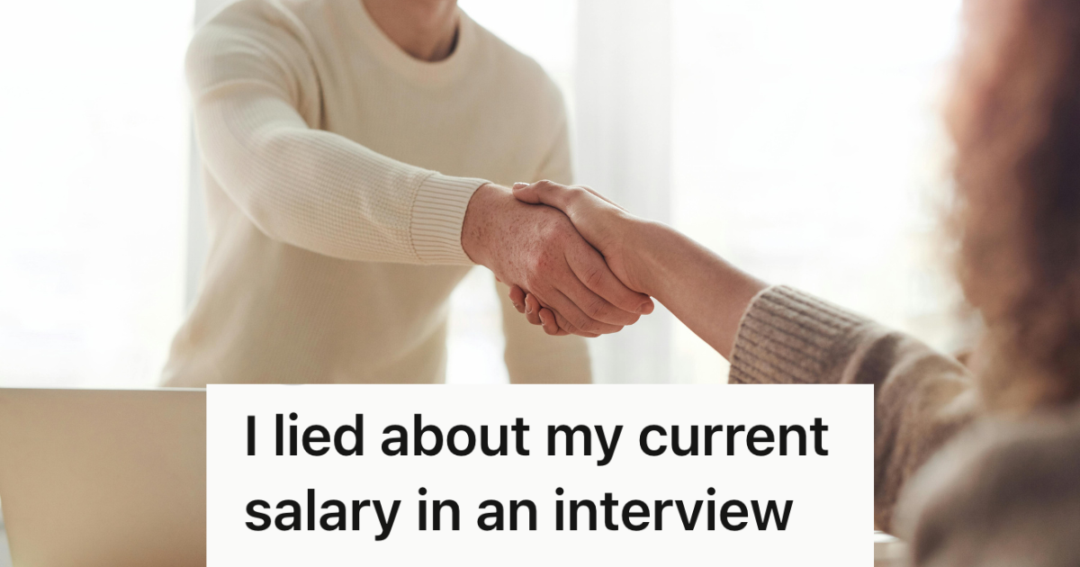 man shaking hands during a job interview