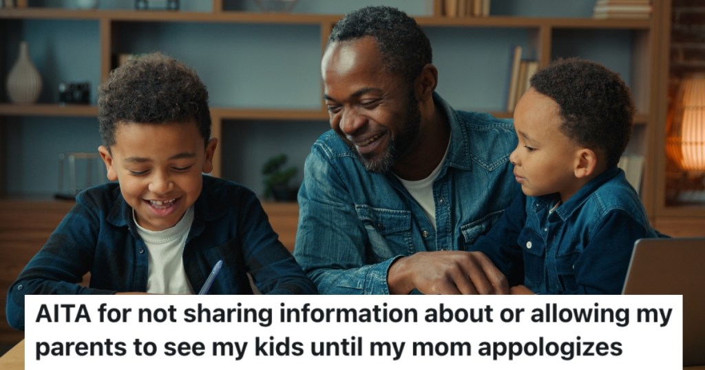 man with two young sons