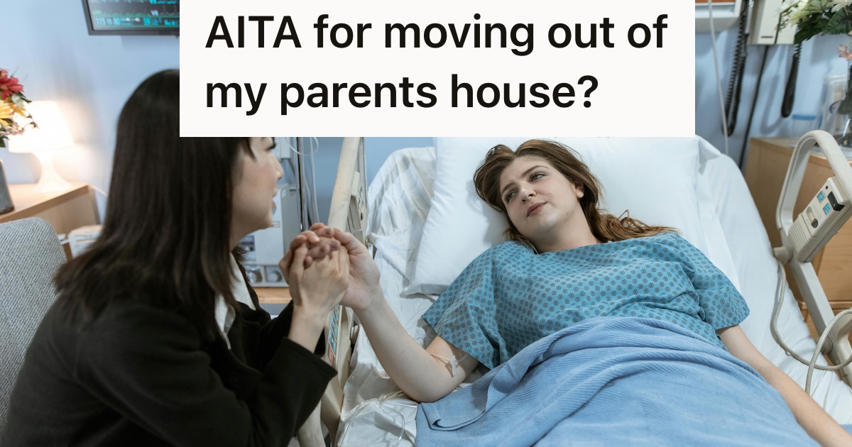 Female patient on hospital bed with a visitor