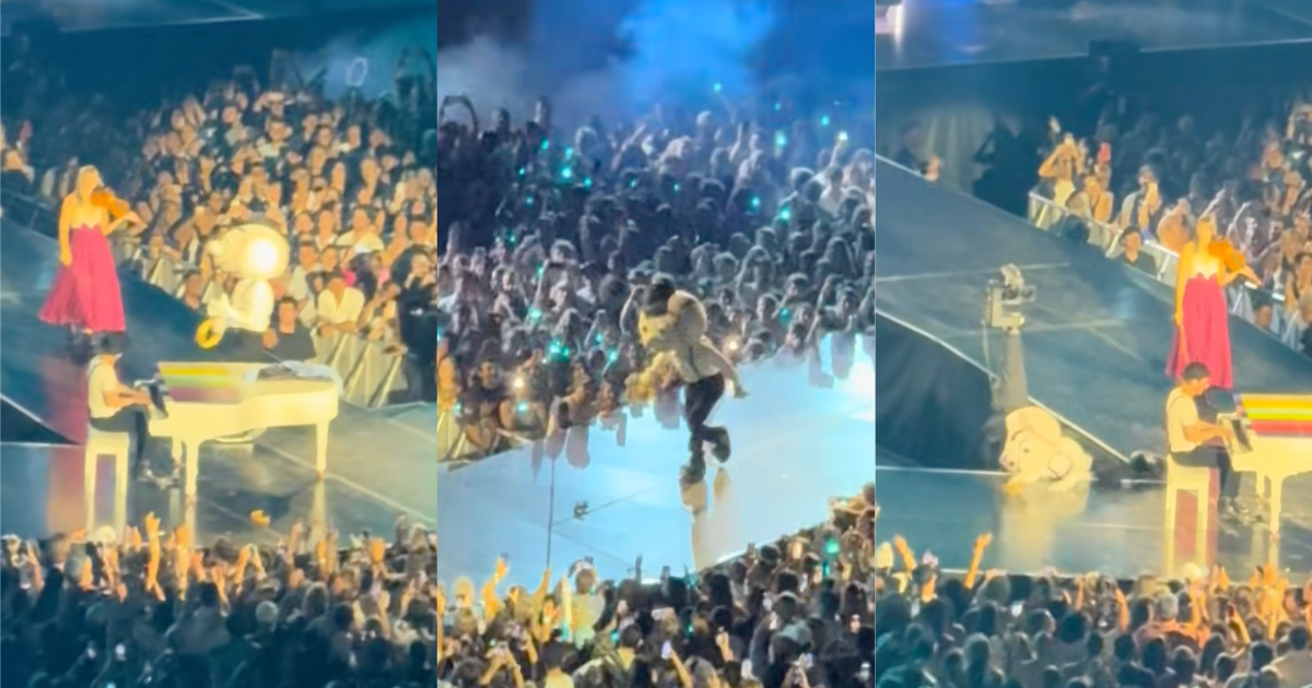 mr. met falling off stage