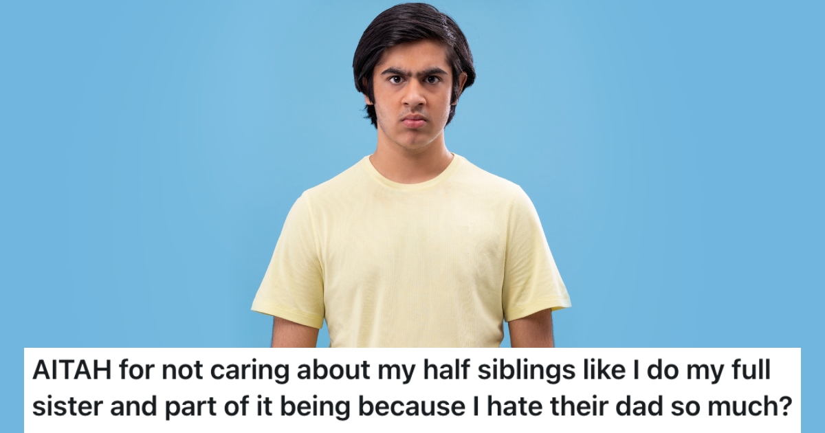 A Teenagers Half Siblings Want To Have A Close Relationship With Him, But He Cant Stand Their Father, So He Doesnt Want To Have Anything To Do With Them angry teenager with a serious expression