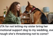 Wedding Venue Had A Strict No-Pets Policy, But When She Denied Her Sister From Bringing Her Dog, Her Sister Threw A Fit And Refused To Attend The Ceremony