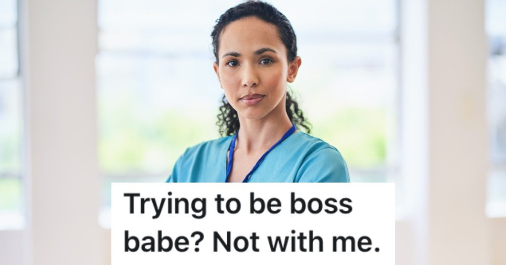 woman with a serious look