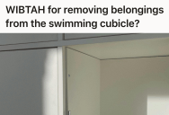 Swimmer Found Every Changing Stall “Reserved” With Other People’s Bags, So She Wants To Move Their Stuff To Make Space For Herself