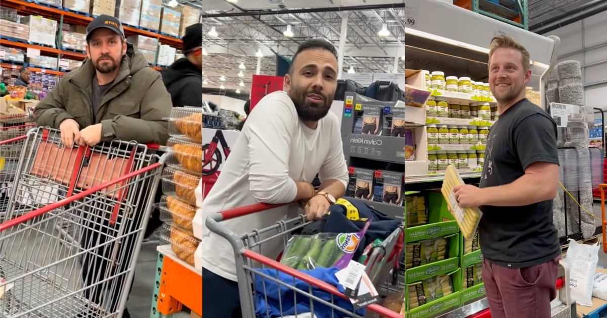 men shopping at costco