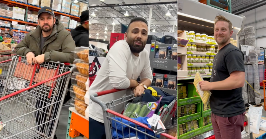 men shopping at costco