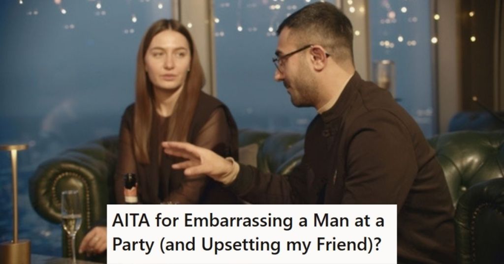 Man talking to woman