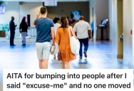 Office Worker Politely Says “Excuse Me” In A Crowded Store Aisle, But When No One Moves, They Decide to Squeeze Through Anyway