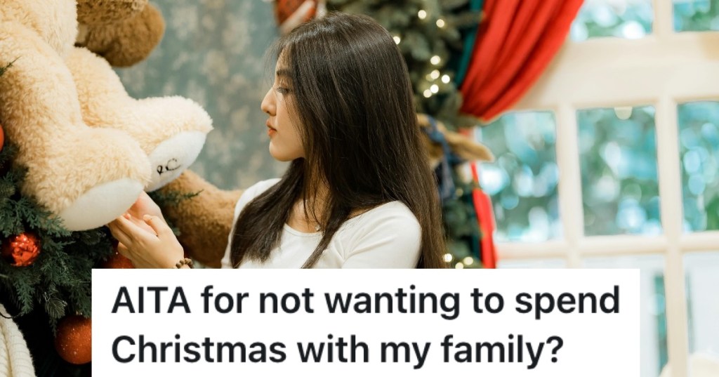 woman shopping for gifts at christmas