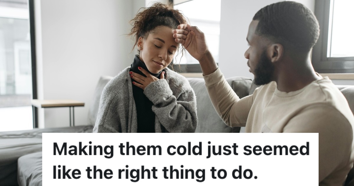 sick woman being comforted