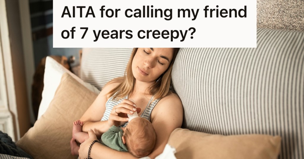 Woman feeding her newborn