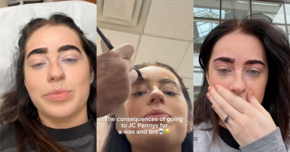 woman getting her brows waxed