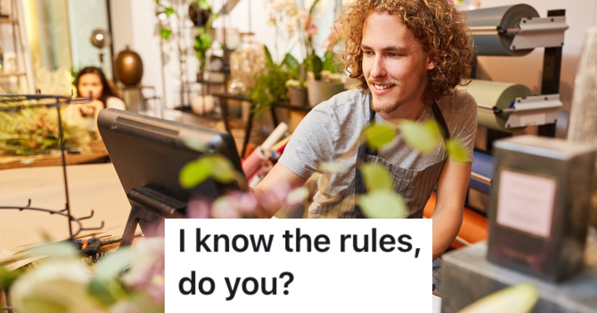 man working in a garden center