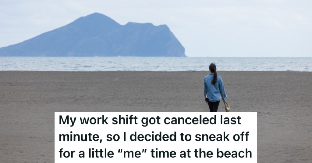 woman walking alone on the beach