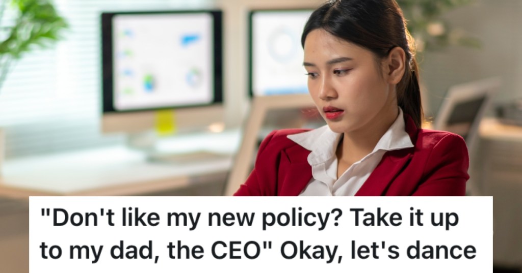 woman sitting at her desk