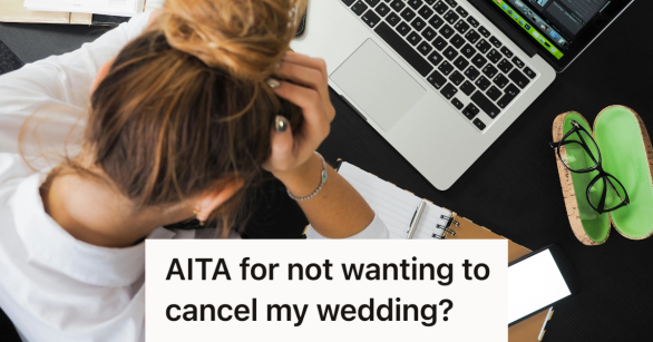 stressed woman planning her wedding